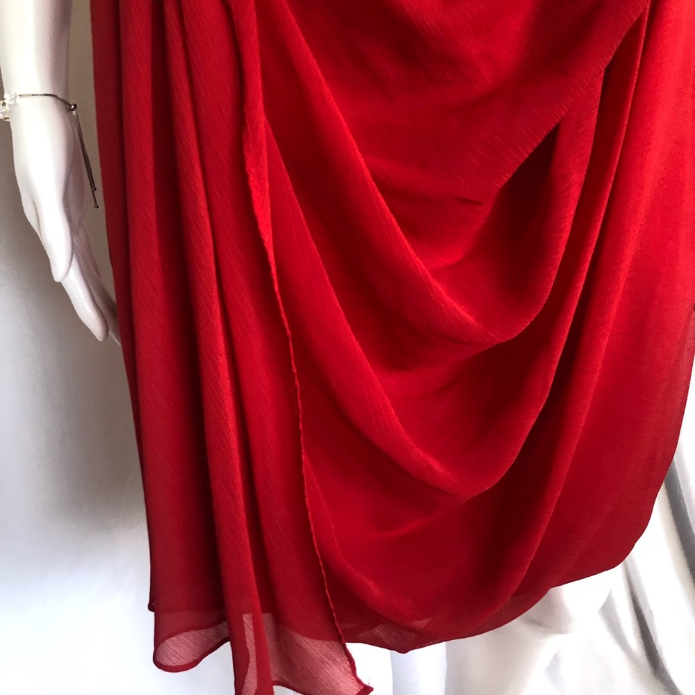 White by Vera Wang 4 red w black floral belt NWOT - Picture 5 of 10